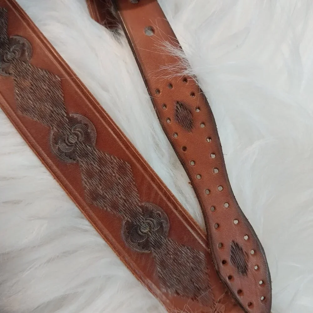 3770 Lot of 4 Un-Finished Leather Belts Tooled New With no Buckles. - Picture 10 of 15